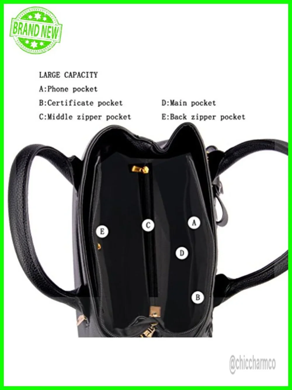PU Leather Satchel Handbag Top Handle Crossbody Tote Purse